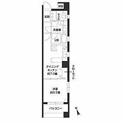 カスタリア新富町4 1DKの間取図画像
