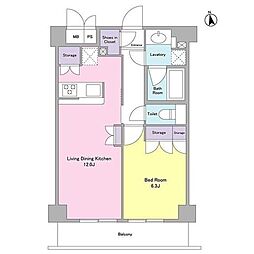 CITYCURRENT代官山 1LDKの間取図画像