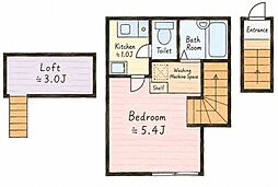 Serendipity町屋 1Kの間取図画像