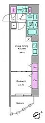 クレヴィアリグゼ中野新井薬師 1LDKの間取図画像