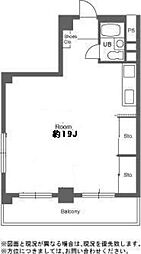 東信松涛マンション ワンルームの間取図画像