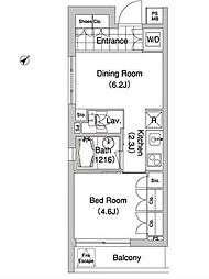 コンフォリア早稲田 1DKの間取図画像