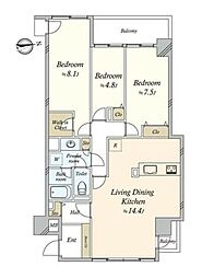 アルト・T 3LDKの間取図画像
