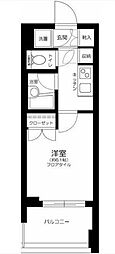 パレステュディオ芝浦シティ 1Kの間取図画像
