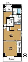 アール・ケープラザ浅草 1LDKの間取図画像