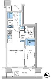 ルフォンプログレ中野富士見町ザ・レジデンス 1LDKの間取図画像