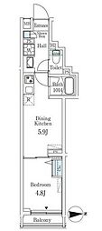 クレアティフ文京千駄木 1DKの間取図画像