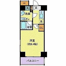 プレール・ドゥーク潮見 1Kの間取図画像