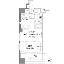 パークハビオ西新宿 1LDKの間取図画像