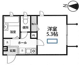 マスグレイブ ワンルームの間取図画像