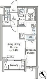 モクシオン渋谷西原 1LDKの間取図画像