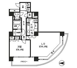 リバーポイントタワー 1LDKの間取図画像