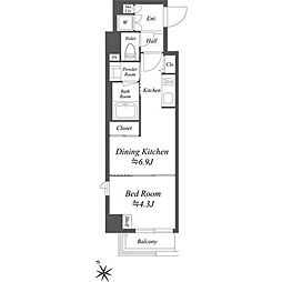 AIFLAT駒込一丁目 1DKの間取図画像