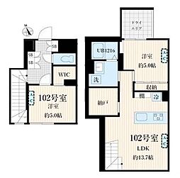アグライア品川中延 2LDKの間取図画像