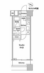 ファーストリアルタワー新宿 1Kの間取図画像