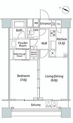 ファーストリアルタワー新宿 1LDKの間取図画像