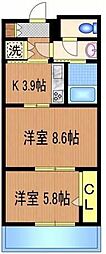 ライトコート四谷 2Kの間取図画像