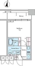レジディア文京音羽2 1Kの間取図画像