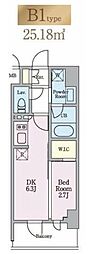 LIVIOMAISON木場 1DKの間取図画像
