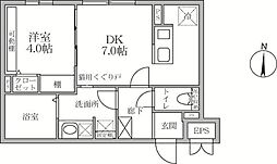 ラヴィエール大島&ミュウ 1DKの間取図画像