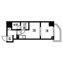 オークランス錦糸町 1DKの間取図画像