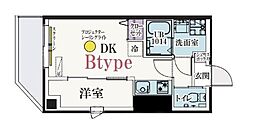 グランドビーカーサ川崎2 1DKの間取図画像