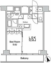 プラウドフラット蒲田2 1LDKの間取図画像