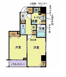 トーシンフェニックス五反田 2Kの間取図画像