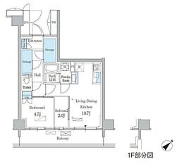 パークアクシス品川南大井パークフロント 2LDKの間取図画像