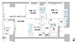 ガーデニエール砧レジデンス 2LDKの間取図画像