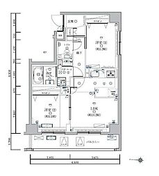 アルテシモバテル 2LDKの間取図画像