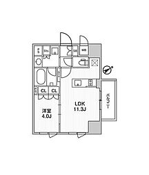 オルタナ三軒茶屋茶屋 1LDKの間取図画像