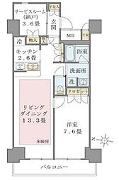 Brilliaist東雲キャナルコート 1SLDKの間取図画像