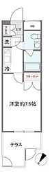 パレステュディオ白金台 1Kの間取図画像