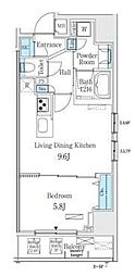 RESIDIA大手町北 1LDKの間取図画像