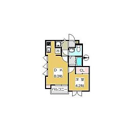 CASAVERDE 1DKの間取図画像