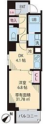 セピアスタジオ 1DKの間取図画像
