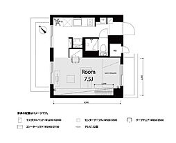 中銀ベル築地マンシオン ワンルームの間取図画像