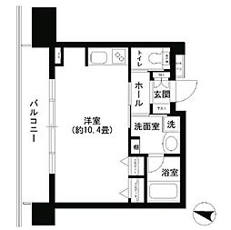 クリオ文京小石川 ワンルームの間取図画像