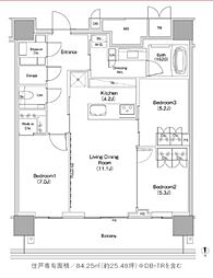 自由が丘ミューズスクエア ザ レジデンス 3LDKの間取図画像