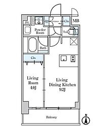 ディームス東陽町2 1LDKの間取図画像