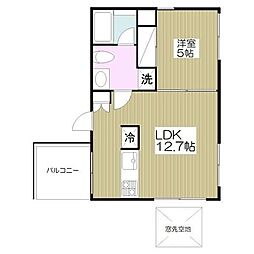 元代々木フラット 1LDKの間取図画像