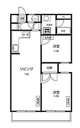 フェリックガーデン 2LDKの間取図画像