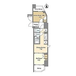 WELLSQUARE西蒲田 1SDKの間取図画像