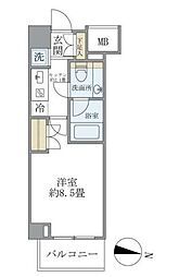 ParkSphere中野富士見町 1Kの間取図画像