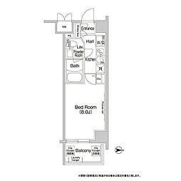 コンフォリア新宿 1Kの間取図画像