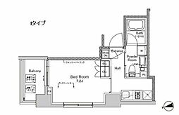 プラウドフラット門前仲町5 1Kの間取図画像