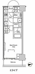 プラウドフラット門前仲町5 1Kの間取図画像