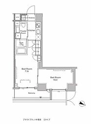 プラウドフラット中落合 2Kの間取図画像