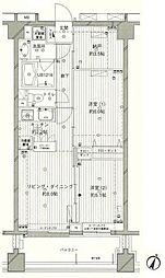 COSMOSREID西馬込 2LDKの間取図画像